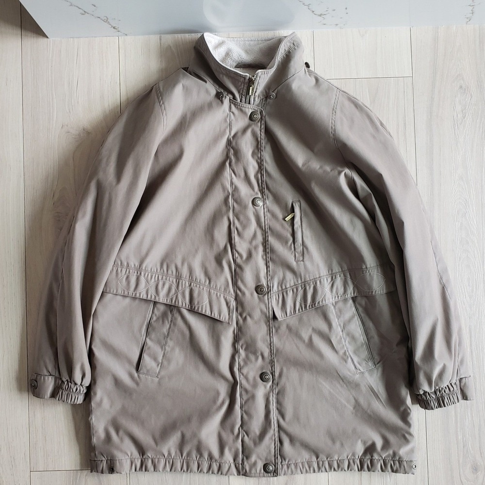 Braetan Jacket Womens XL Beige Vintage Full Zip Snap Button Chore Coat